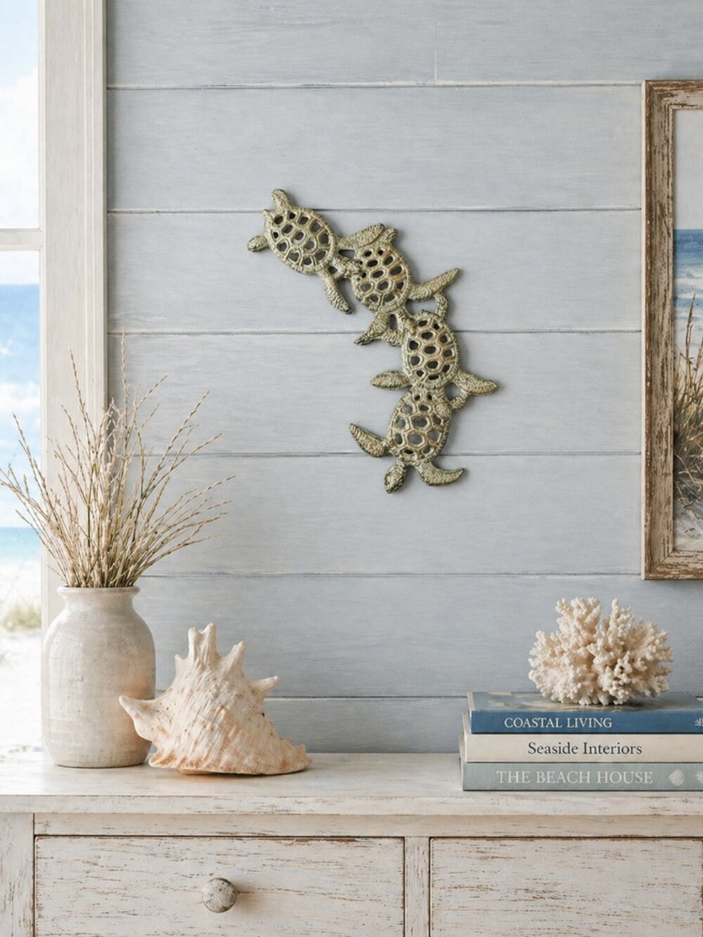 Coastal Metal Turtle Wall Decor